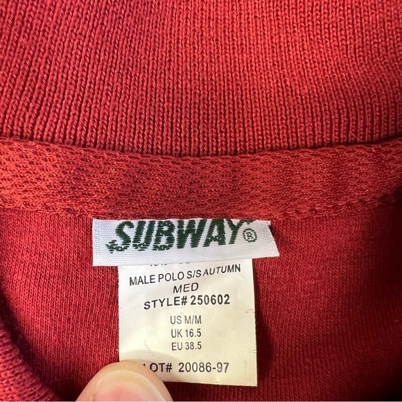 Subway Employee Uniform Polo Size Medium Red - Picture 3 of 6